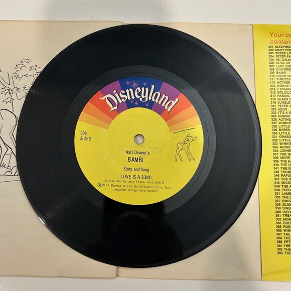 Story of Bambi Songs Soundtrack Book Record Book Walt Disney 1977 33 1/3 - Picture 5 of 6